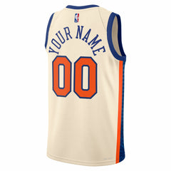 NBA New York Knicks Unisex 2025/26 City Edition Swingman Custom Jersey - Cream