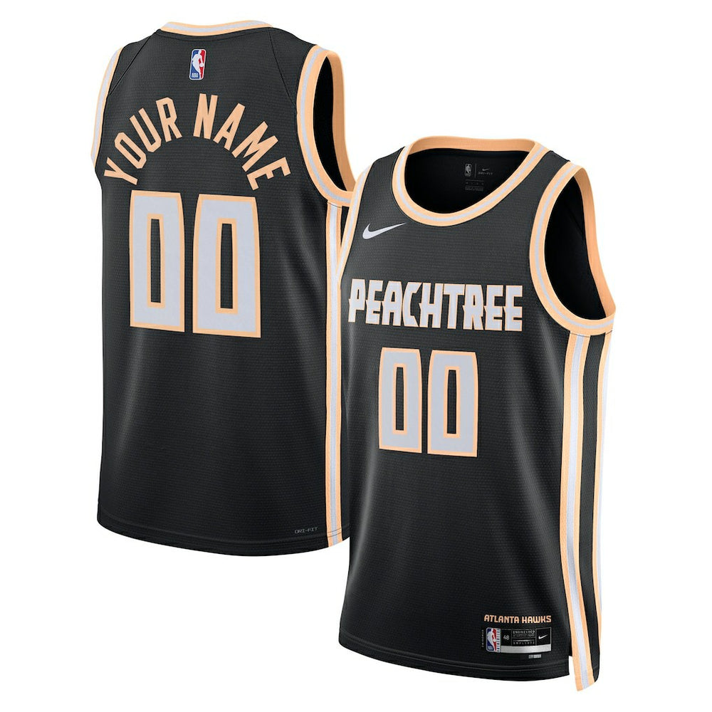 NBA Atlanta Hawks Unisex 2025/26 City Edition Swingman Custom Jersey - Black