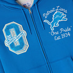 Detroit Lions OVO x NFL Unisex Full-Zip Waffle-Lined Hoodie Blue