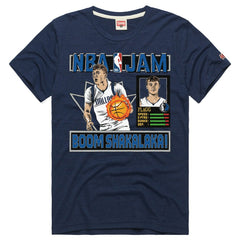 Cooper Flagg Dallas Mavericks Homage Unisex NBA Jam Tri-Blend T-Shirt Navy