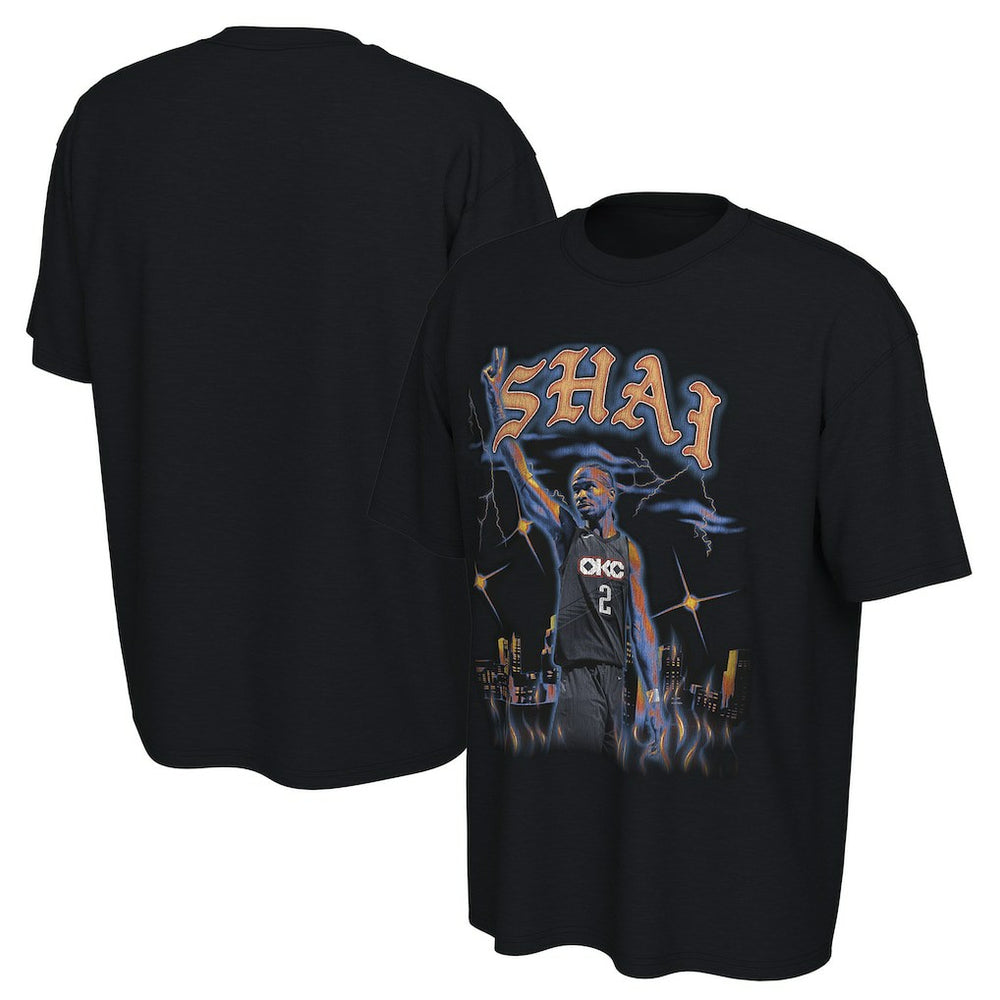 Shai Gilgeous-Alexander Oklahoma City Thunder Converse Unisex 2025/26 City Edition Player Graphic T-Shirt Black