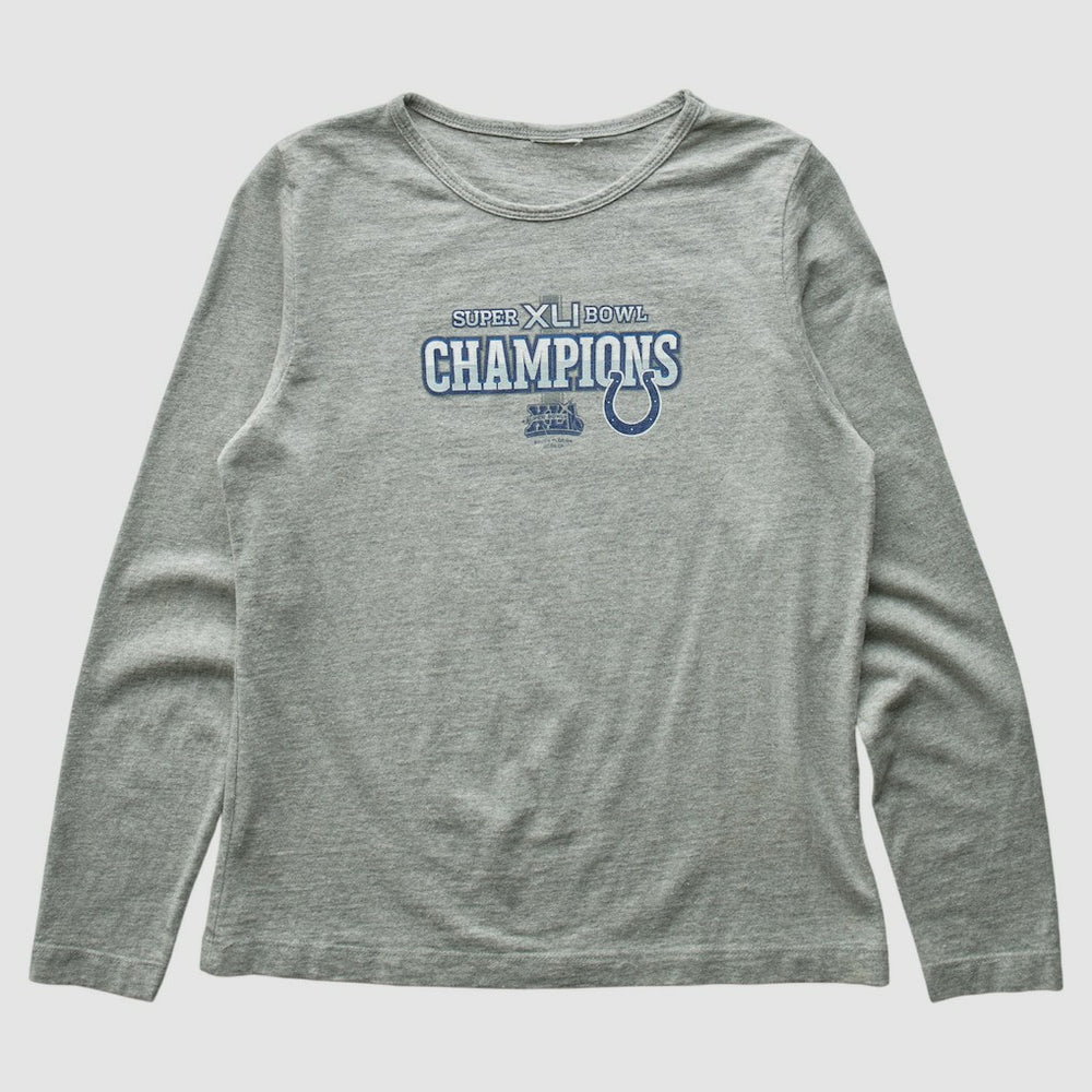 Indianapolis Colts 2007 Long Sleeve T-shirt Heather Gray Vintage