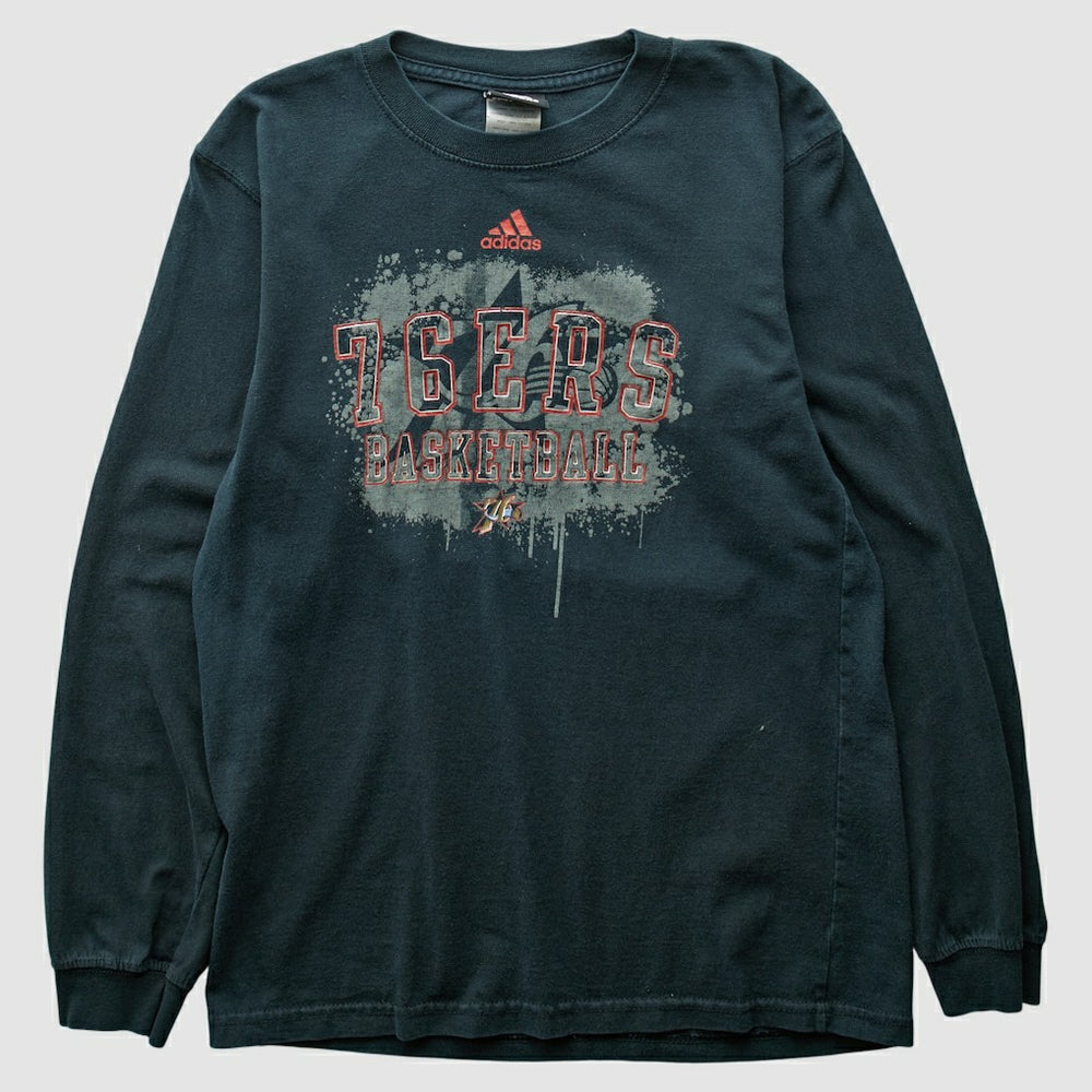 Philadelphia 76ers 2000s Long Sleeve T-shirt Black Vintage