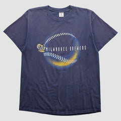 Milwaukee Brewers Logo Athletic 2001 T-shirt - Navy - M by Fanatics Real Vintage T-shirts