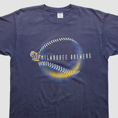 Milwaukee Brewers Logo Athletic 2001 T-shirt - Navy - M by Fanatics Real Vintage T-shirts
