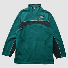Philadelphia Eagles NFL 2000s 1/4 Zip Sweatshirt Green Vintage