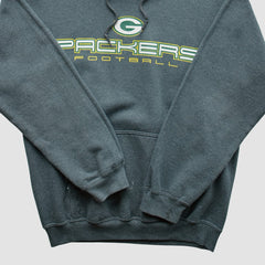Green Bay Packers 2000s Hooded Pullover Sweatshirt Dark Heather Gray Vintage