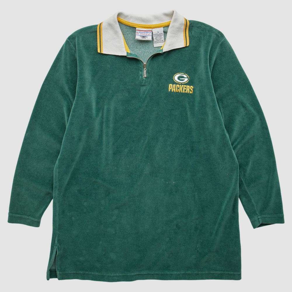 Green Bay Packers Game Day Clothing 90s 1/4 Zip Sweatshirt Green Vintage