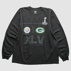 Superbowl XLV Reebok 2011 Long Sleeve T-shirt Black Vintage