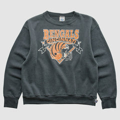 Cincinnati Bengals Logo 7 80s Pullover Sweatshirt Charcoal Vintage
