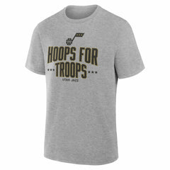Utah Jazz Hoops For Troops T-Shirt Gray