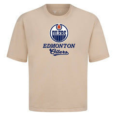 NHL Edmonton Oilers Levelwear Team Surge Luxe Signature Knit T-Shirt - Khaki