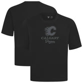 NHL Calgary Flames Levelwear Shadow Surge Luxe Signature Knit T-Shirt - Black