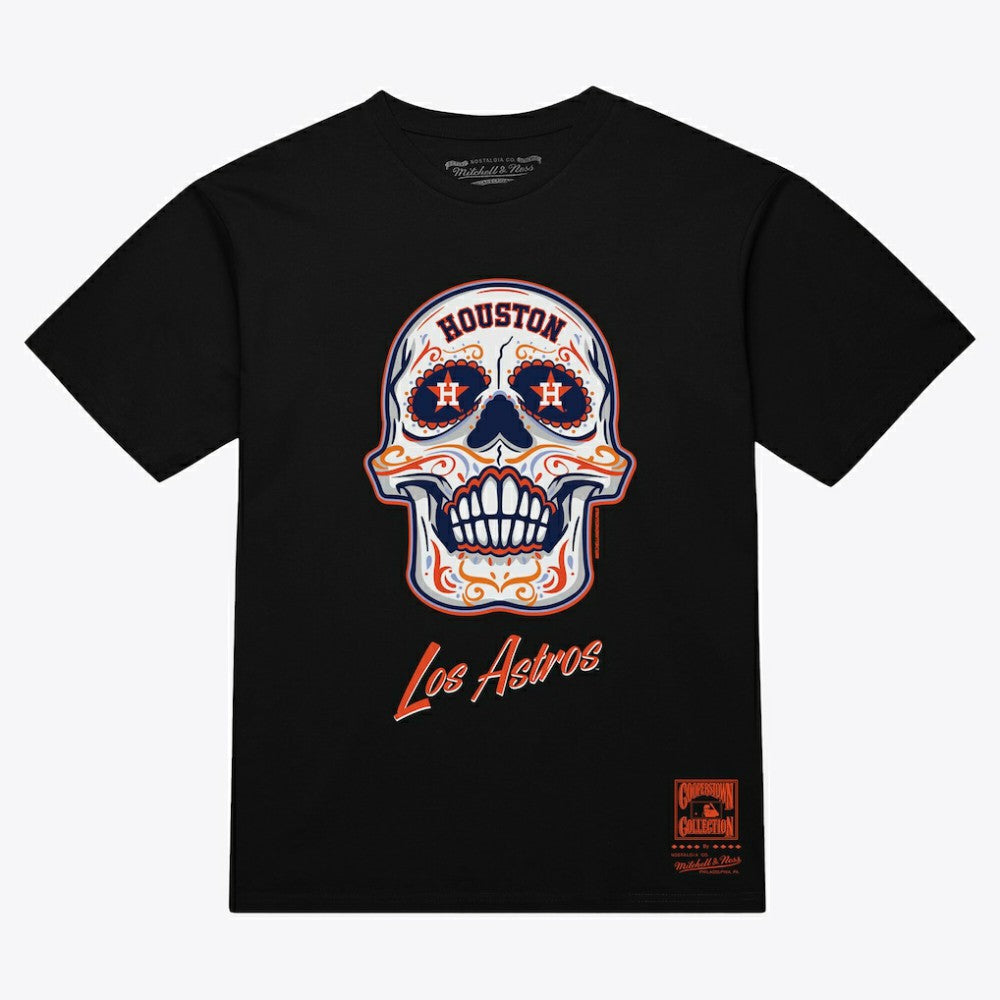 Houston Astros Mitchell & Ness Women's Sugar Skull Boxy T-Shirt - Black T-shirts