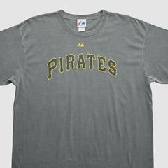 Pittsburgh Pirates Majestic 2010s T-shirt - Dark Heather Gray - XL by Fanatics Real Vintage T-shirts