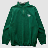 New York Jets Majestic 2000s 1/4 Zip Sweatshirt Green Vintage