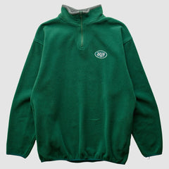New York Jets Majestic 2000s 1/4 Zip Sweatshirt Green Vintage