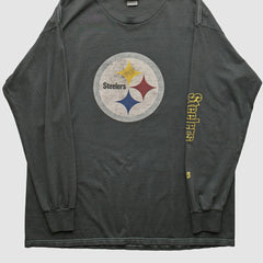 Pittsburgh Steelers NFL 2000s Long Sleeve T-shirt Charcoal Vintage