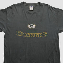 Green Bay Packers Logo Athletic 2000s Long Sleeve T-shirt Charcoal Vintage