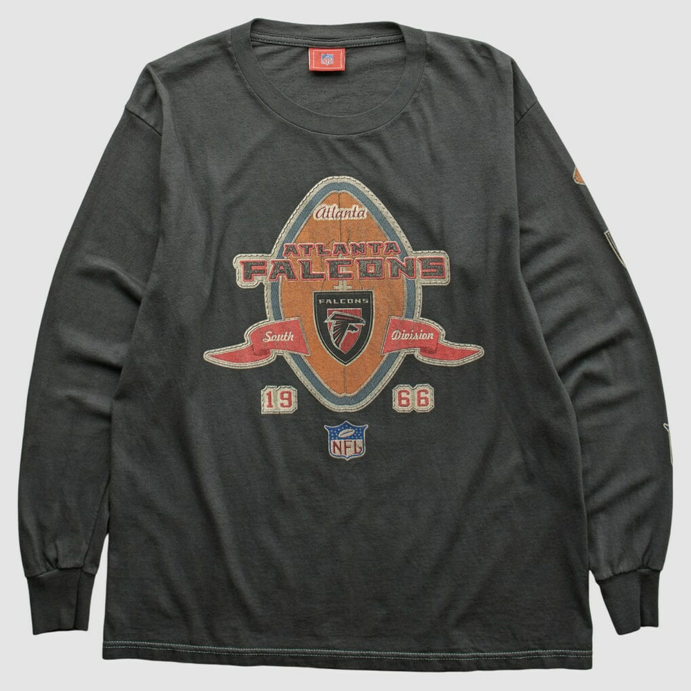 Atlanta Falcons NFL 2000s Long Sleeve T-shirt Charcoal Vintage
