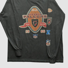 Atlanta Falcons NFL 2000s Long Sleeve T-shirt Charcoal Vintage