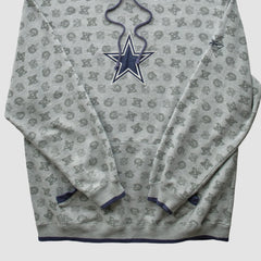 Denver Broncos Reebok 2010s Hooded Pullover Sweatshirt Heather Gray Vintage
