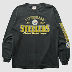 Pittsburgh Steelers NFL 2000s Long Sleeve T-shirt Charcoal Vintage