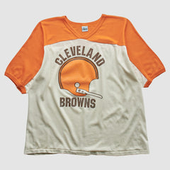 Cleveland Browns The Knits 80s T-shirt White Vintage
