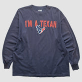 Houston Texans NFL 2010s Long Sleeve T-shirt Navy Vintage