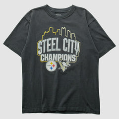 Pittsburgh Steelers Reebok 2009 T-shirt Charcoal Vintage