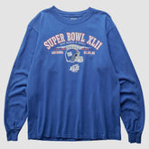 New York Giants Reebok 2008 Long Sleeve T-shirt Blue Vintage