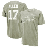 Josh Allen Buffalo Bills Majestic Threads Mineral Wash Name & Number T-Shirt Moss Green