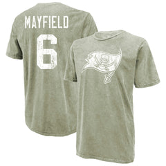 Baker Mayfield Tampa Bay Buccaneers Majestic Threads Mineral Wash Name & Number T-Shirt Moss Green