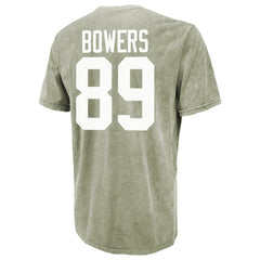 Brock Bowers Las Vegas Raiders Majestic Threads Mineral Wash Name & Number T-Shirt Moss Green