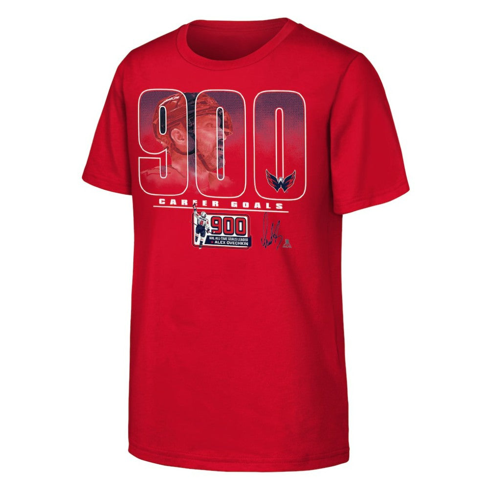 NHL Alexander Ovechkin Washington Capitals Fanatics Youth 900th Career Goal T-Shirt - Red