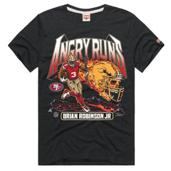 Brian Robinson Jr. San Francisco 49ers Homage Unisex Angry Runs Player Graphic Tri-Blend T-Shirt Charcoal