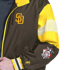 San Diego Padres Pro Player Legacy Lightweight Full-Zip Hooded Jacket - Brown/Gold Jackets