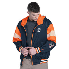 Detroit Tigers Pro Player Legacy Lightweight Full-Zip Hooded Jacket - Navy/Orange Jackets