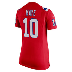 NFL Drake Maye New England Patriots Women's Alternate Game Jersey - Red