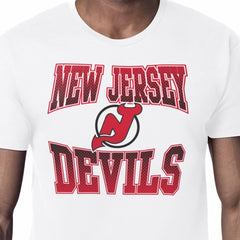 NHL New Jersey Devils Starter Comic Style Team Graphic T-Shirt - White