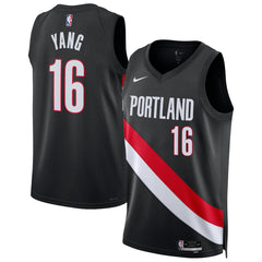 NBA Yang Hansen Portland Trail Blazers Unisex Swingman Jersey - Icon Edition - Black