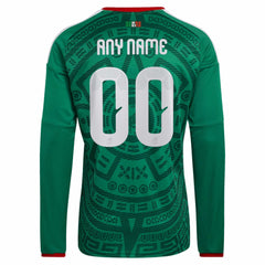 Mexico National Team 2026 Home Replica Long Sleeve Custom Jersey Green
