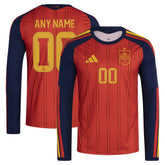 Spain National Team FIFA x World Cup 2026 Home Replica Long Sleeve Custom Jersey Red