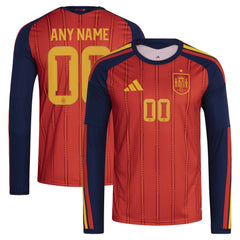 Spain National Team FIFA x World Cup 2026 Home Replica Long Sleeve Custom Jersey Red