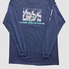 Miami Dolphins 2000s Long Sleeve T-shirt Navy Vintage