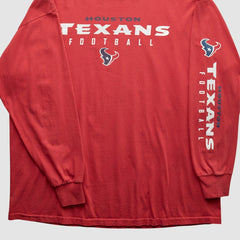 Houston Texans NFL 2000s Long Sleeve T-shirt Red Vintage
