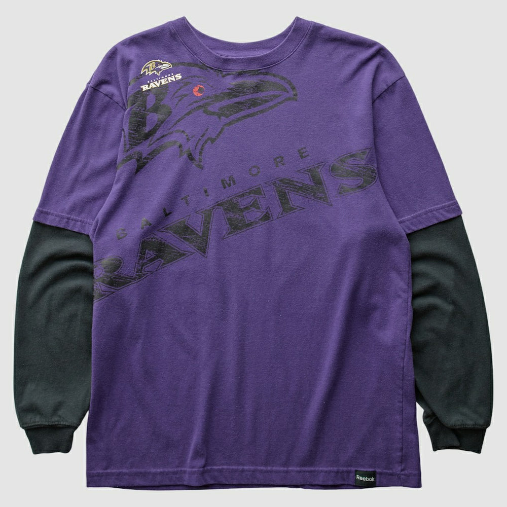 Baltimore Ravens Reebok 2010s Long Sleeve T-shirt Purple Vintage