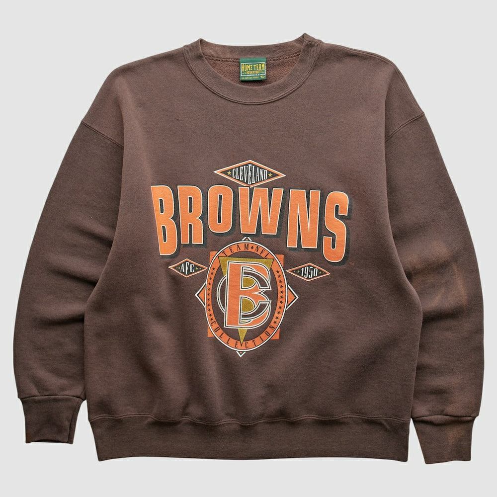 Cleveland Browns Home Team Advantage 90s Sweatshirt Brown Vintage