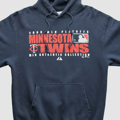 Minnesota Twins Majestic 2006 Hooded Sweatshirt - Navy - XS by Fanatics Real Vintage Sweatshirts
