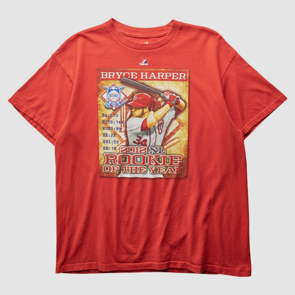 Bryce Harper Majestic 2012 T-shirt - Red - M by Fanatics Real Vintage T-shirts